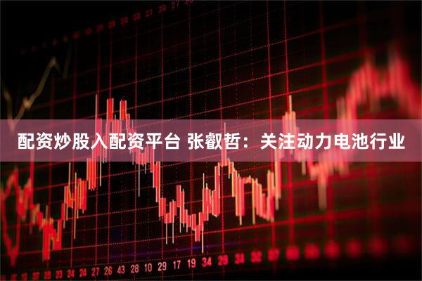 配资炒股入配资平台 张叡哲:关注动力电池行业