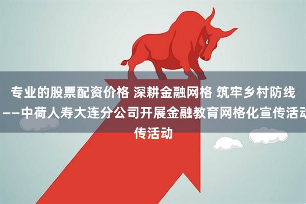 专业的股票配资价格 深耕金融网格 筑牢乡村防线  ——中荷人寿大连分公司开展金融教育网格化宣传活动