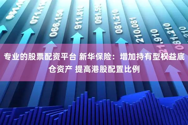 专业的股票配资平台 新华保险：增加持有型权益底仓资产 提高港股配置比例