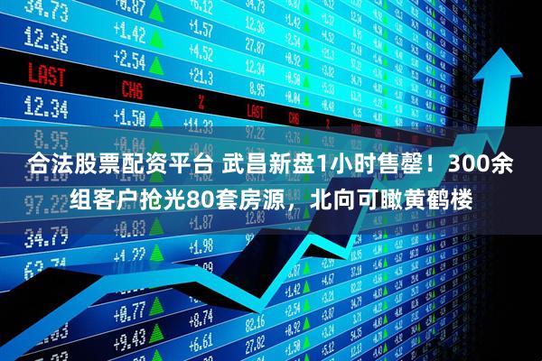 合法股票配资平台 武昌新盘1小时售罄！300余组客户抢光80套房源，北向可瞰黄鹤楼